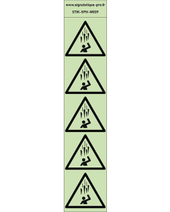 Autocollants photoluminescents  Pointes de glace en chute 5Ph