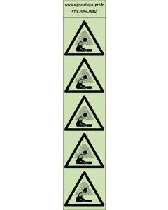 Autocollants photoluminescents Atmosphère asphyxiante 5Ph