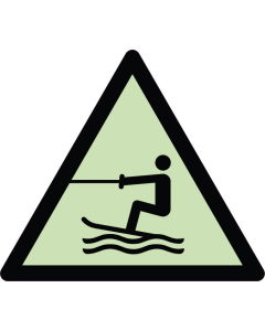 Panneau de danger zone d’activités nautiques tractées photoluminescent
