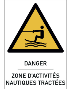 Panneau Zone d’activités nautiques tractées