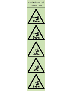 Autocollants photoluminescents Zone d’activités nautiques tractées 5Ph