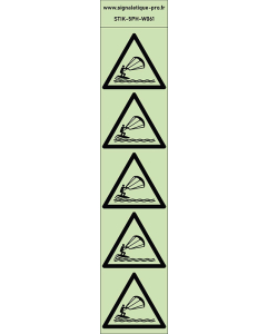 Autocollants photoluminescents  Pratique du kitesurf  5Ph