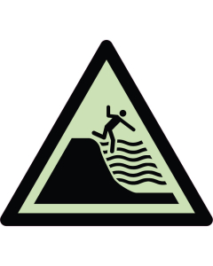 Panneau de danger plage à forte déclivité photoluminescent