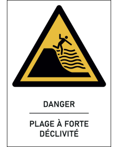 Panneau Plage à forte déclivité
