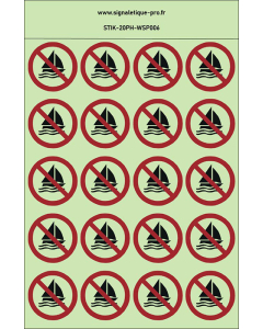 Autocollants photoluminescents Pas de voile 20Ph