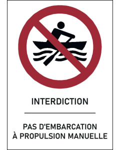 Panneau Pas d'embarcation à propulsion manuelle