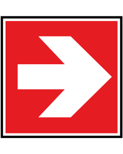 Pictogramme Sécurité flèche de protection incendie vers la droit - angle 90°