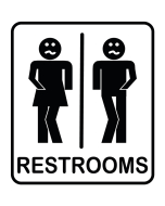 Panneau toilette mixte rigolo