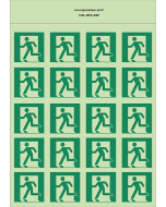 Autocollants photoluminescents Sortie de secours-gauche  20Ph