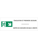 Signalétique sortie de secours à droite bas - format rectangle