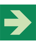 Autocollant flèche de direction-angle de 90° photoluminescent