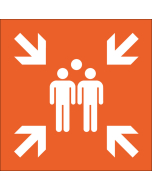 Panneau Point de rassemblement après évacuation - orange

