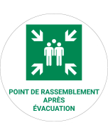 Panneau pictogramme Point de rassemblement après évacuation
