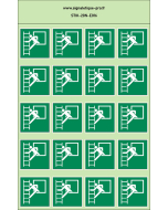 Autocollants photoluminescents Fenêtre de secours avec échelle de secours 20Ph