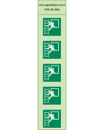 Autocollants photoluminescents Fenêtre de secours avec échelle de secours 5Ph