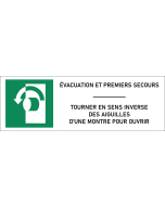 Panneau Tourner en sens inverse des aiguilles d'une montre pour ouvrir
