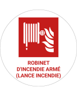 Panneau pictogramme Robinet d'incendie armé - lance incendie