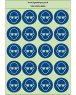 Autocollants photoluminescents Protection oculaire obligatoire 20Ph