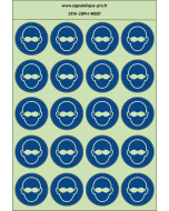 Autocollants photoluminescents Protection oculaire opaque obligatoire 20Ph