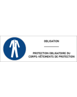 Panneau Protection obligatoire du corps vêtements de protection