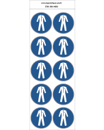 Autocollants Protection obligatoire du corps-vêtements de protection - M010 norme iso 7010 – par Lot de 10