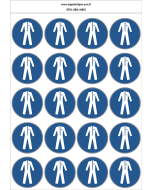 Autocollants Protection obligatoire du corps-vêtements de protection - M010 norme iso 7010 – par Lot de 20