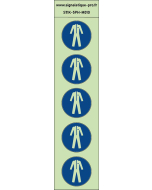 Autocollants photoluminescents Protection obligatoire du corps-vêtements de protection 5Ph