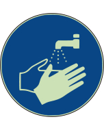  Panneau Lavage obligatoire des mains photoluminescent