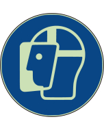  Panneau Protection obligatoire du visage (visière de protection) photoluminescent
