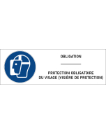 Panneau Protection obligatoire du visage (visière-de-protection)