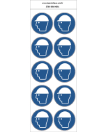 Autocollants Casque de protection obligatoire - M014 norme iso 7010 – par Lot de 10