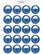 Autocollants Casque de protection obligatoire - M014 norme iso 7010 – par Lot de 20