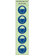 Autocollants photoluminescents Casque de protection obligatoire 5Ph