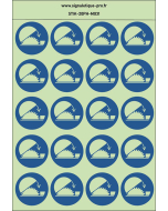 Autocollants photoluminescents Utiliser le capot de protection de la scie circulaire 20Ph