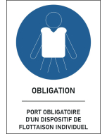 Panneau Port obligatoire d’un dispositif de flottaison individuel
