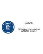 Signalétique restriction de circulation autour du domicile 15 km 15 km- format rectangle