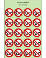 Autocollants photoluminescents Interdiction de fumer