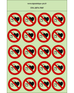 Autocollants photoluminescents Interdit aux personnes porteuses d’un stimulateur cardiaque 20Ph