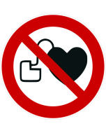 Panneau Interdit aux personnes porteuses d’un stimulateur cardiaque
