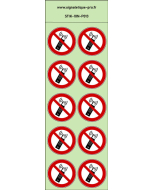Autocollants photoluminescents Interdiction d'activer des téléphones mobiles 10Ph