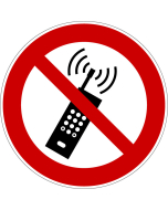 Panneau Interdiction d'activer des téléphones mobiles

