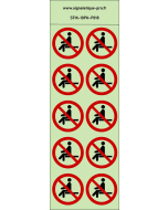 Autocollants photoluminescents Interdiction de s’asseoir  10Ph