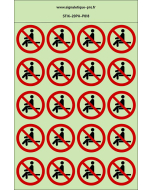 Autocollants photoluminescents Interdiction de s’asseoir 20Ph