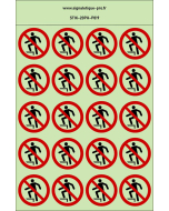 Autocollants photoluminescents Interdiction de marcher sur la surface  20Ph