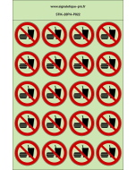 Autocollants photoluminescents Interdiction de manger ou de boire 20Ph