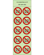 Autocollants photoluminescents Ne pas obstruer 10Ph
