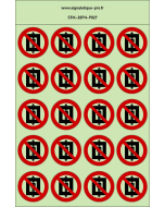 Autocollants photoluminescents Ne pas utiliser cet ascenseur pour des personnes 20Ph