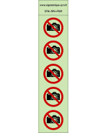 Autocollants photoluminescents Interdiction de photographier 5Ph