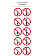 Panneau Ne pas faire de nœuds avec la corde 10N

