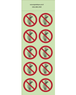 Autocollants photoluminescents Interdiction de quitter la piste de remontée  -P037  norme iso 7010 – par Lot de 10